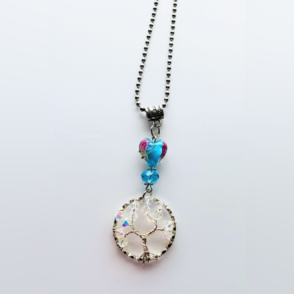 Handcrafted beaded tree of life necklace